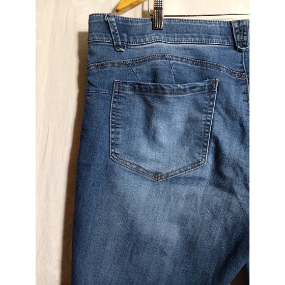 Democracy Jeans 16 AB Solution Blue Denim Straight Leg Elastic Waist Comfort - Picture 13 of 16